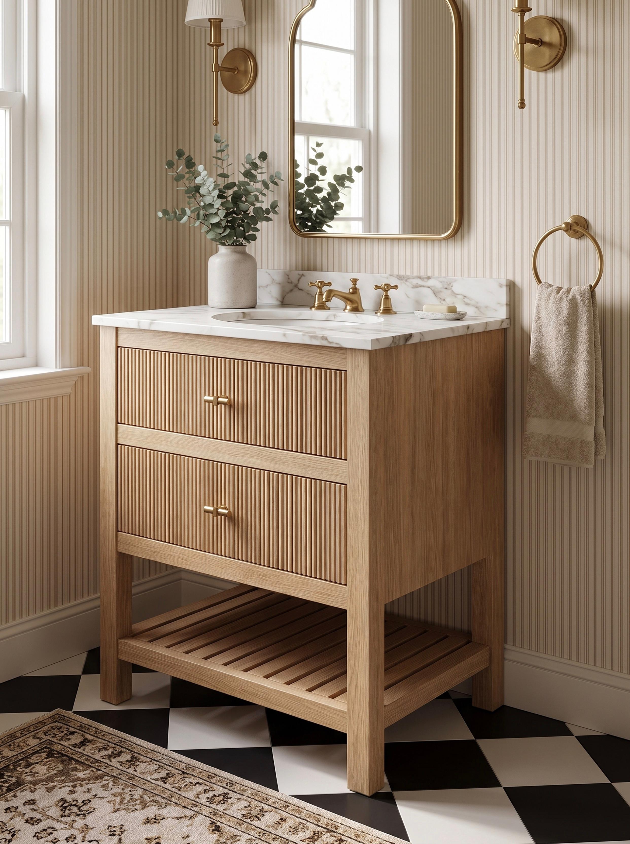 Chilton Single Basin Oak Angled