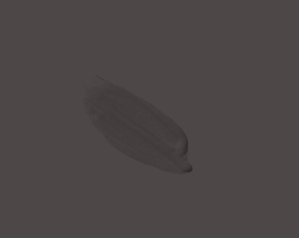 A single brushstroke of In The Mud paint on a slightly lighter Grey background. The paint appears smooth and slightly textured, with soft edges.