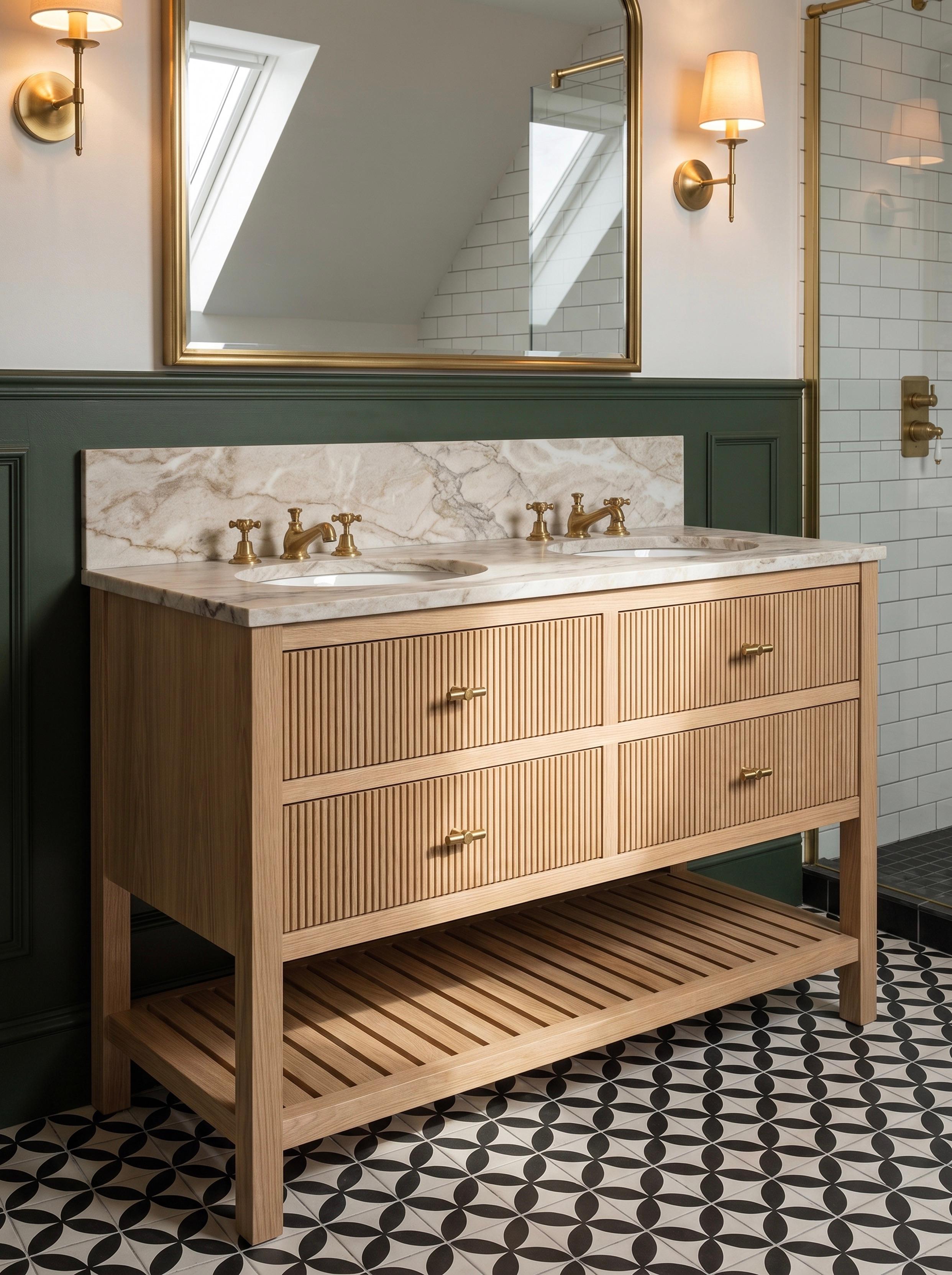 Chilton Double Basin Oak Angled
