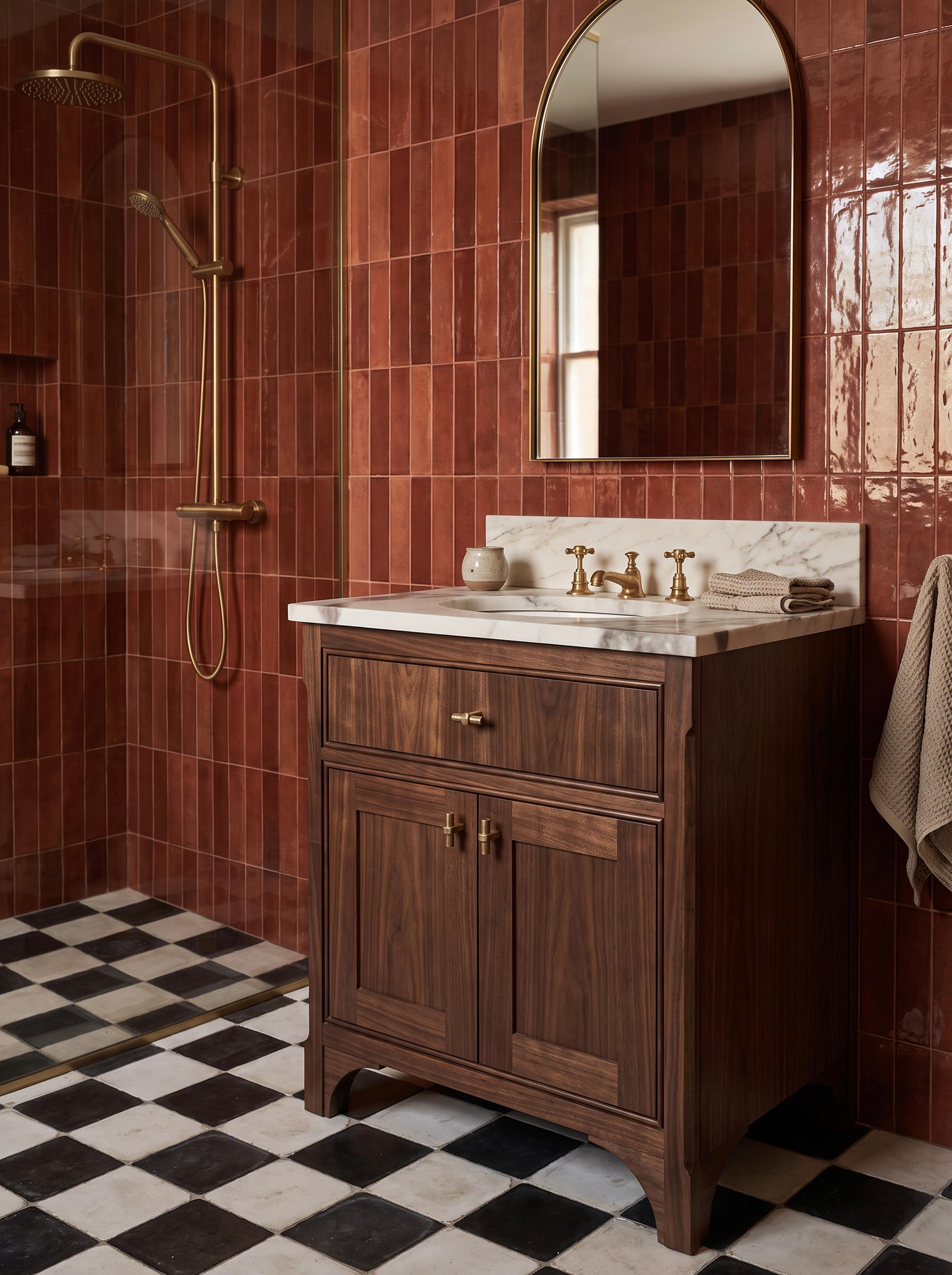 Oxford Single Basin Walnut Angled