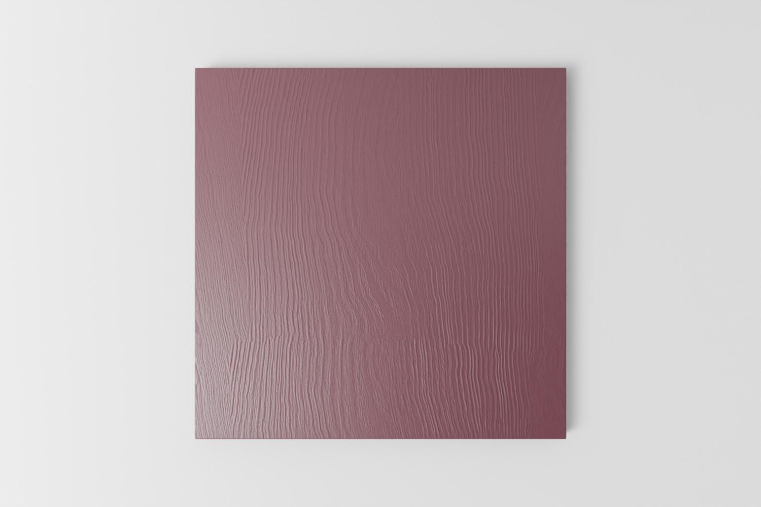 Picture of a square sample painted with a visible grain in Naked Kitchen's Morston Sails red colour