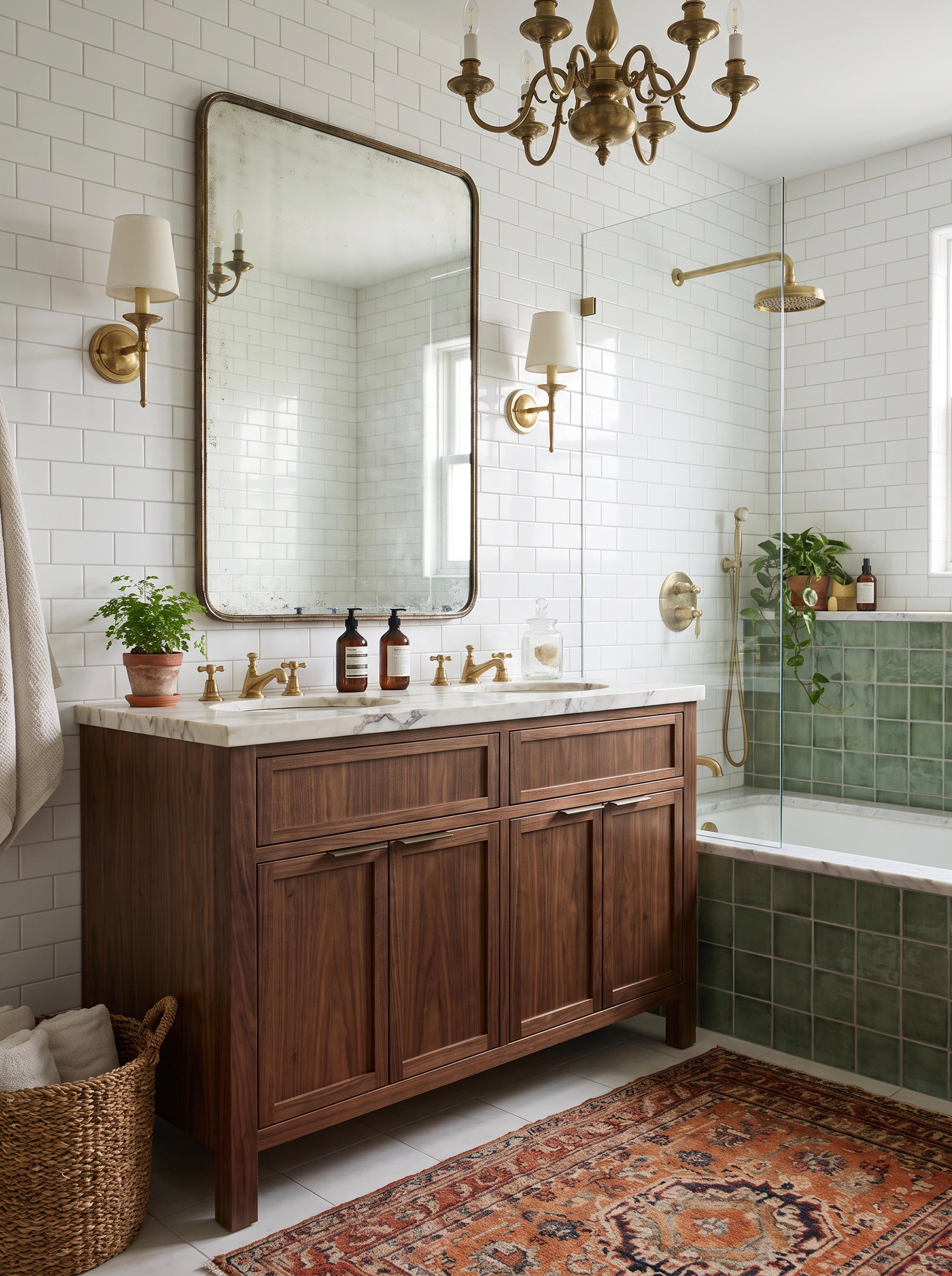 Mayfair Double Basin Walnut Angled