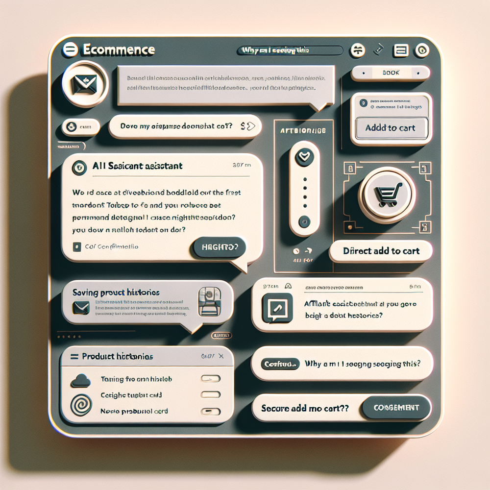 Compliant chat UX with AI label, disclosure, consent, and safe cart action