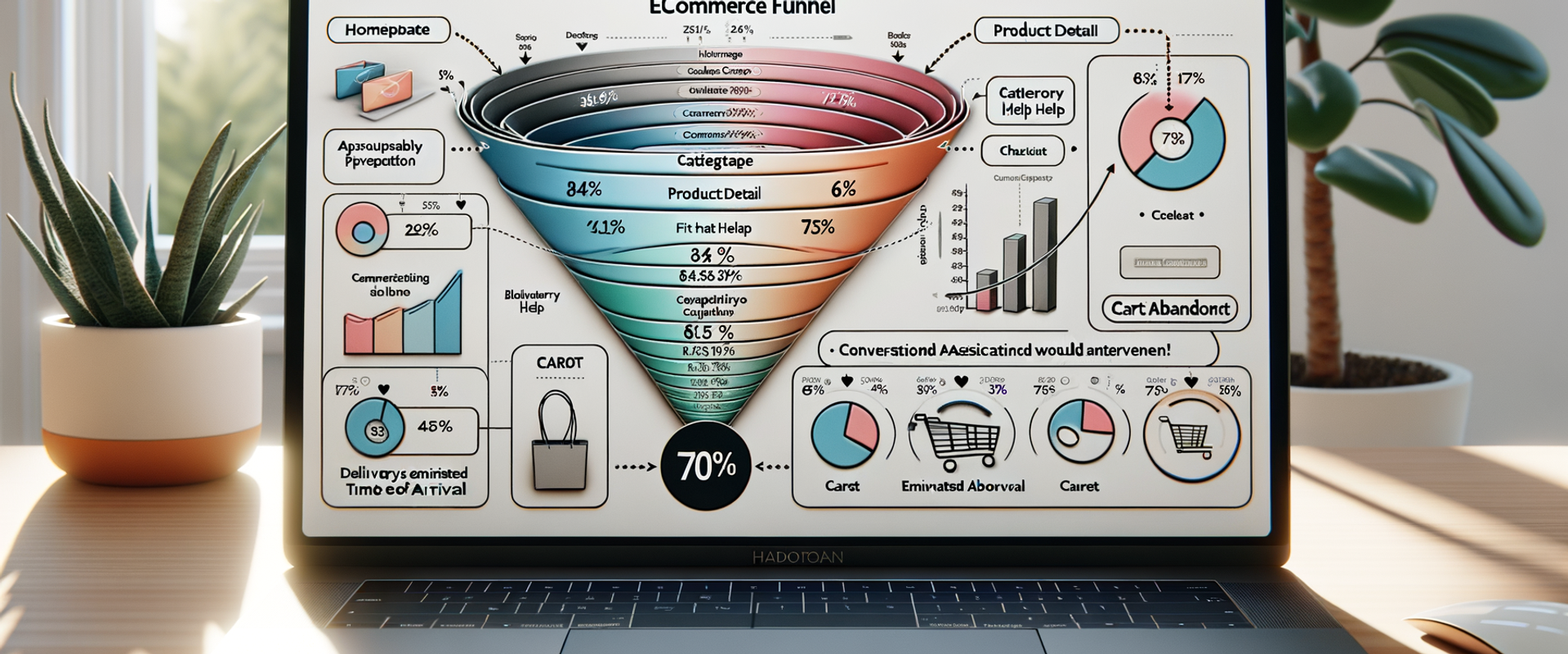 Annotated funnel showing where conversational prompts intercept major drop-offs in the shopping journey.