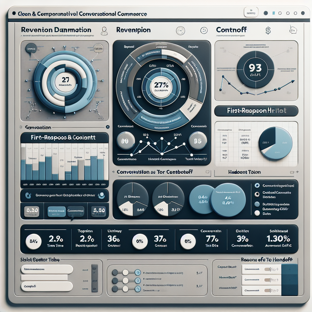 Analytics dashboard highlighting intent-level performance and operational SLAs for conversational commerce.