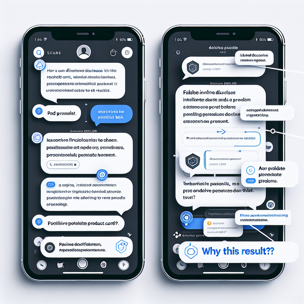 Side-by-side chat UI comparing poor vs. effective affiliate disclosure placement with annotations.