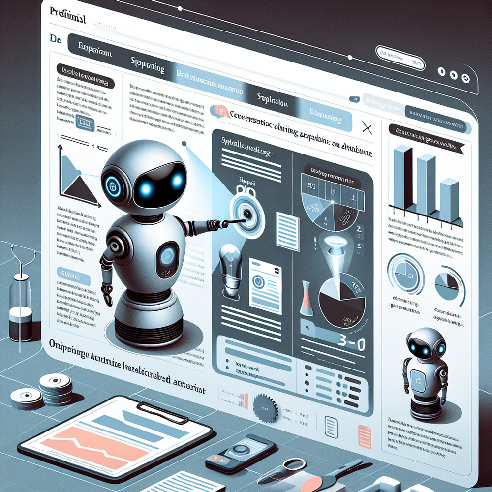 Illustration of a niche article with a conversational assistant guiding users to the right product attributes.