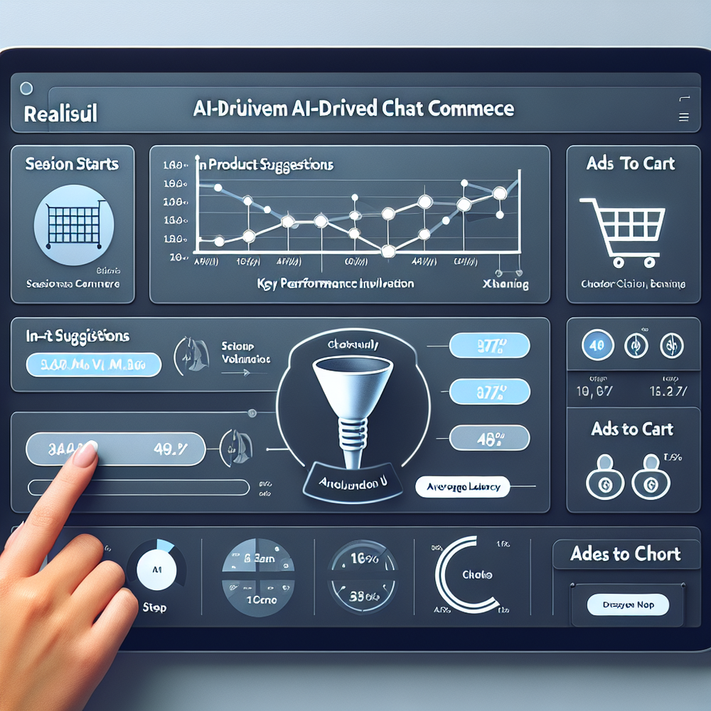 Performance dashboard highlighting lifts at the in‑chat variant and add‑to‑cart steps.