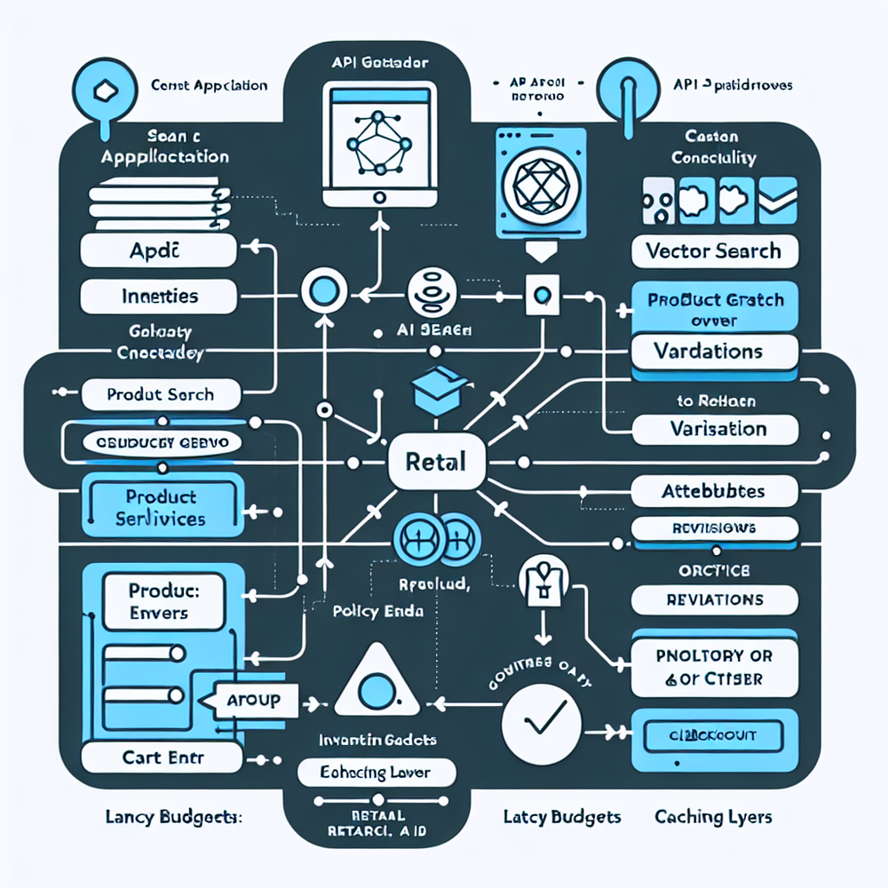 System architecture for a retrieval-augmented AI shopping assistant with guardrails and checkout integration.