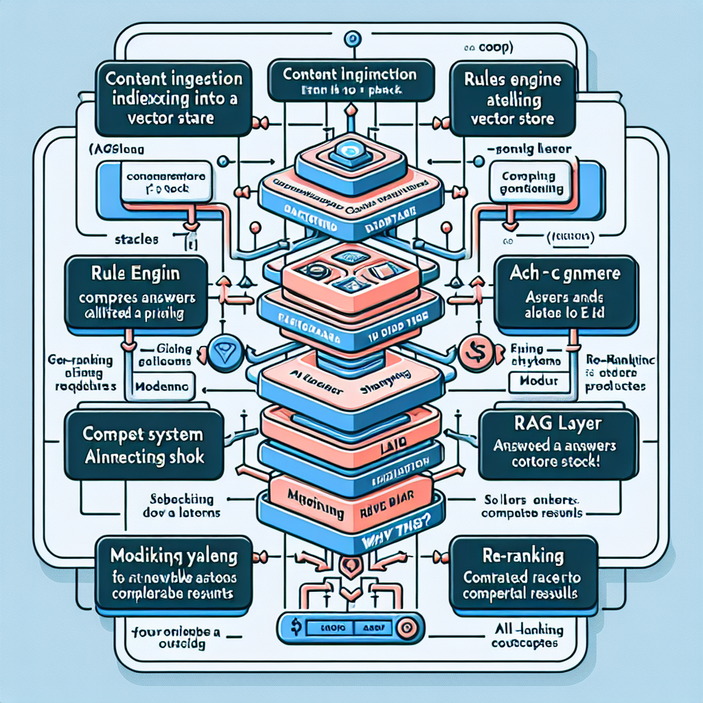 Architecture of content indexing, constraint filters, and RAG producing cited, accurate product recommendations.