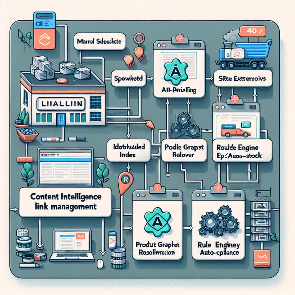 Manual vs AI affiliate link workflow comparison with key steps and failure points visualized.
