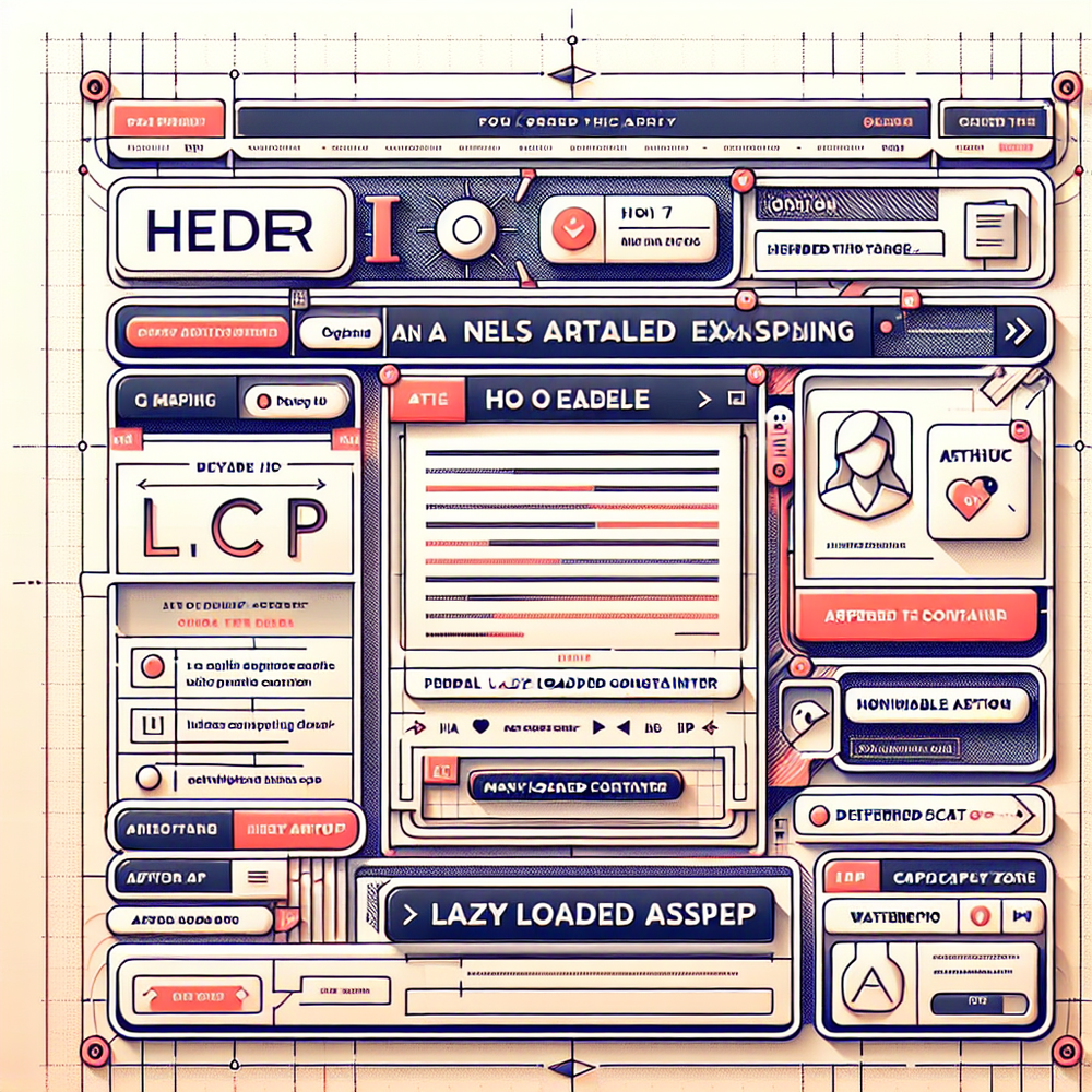 Diagram: editorial page with a mid-article assistant placed below the main content and LCP preserved.