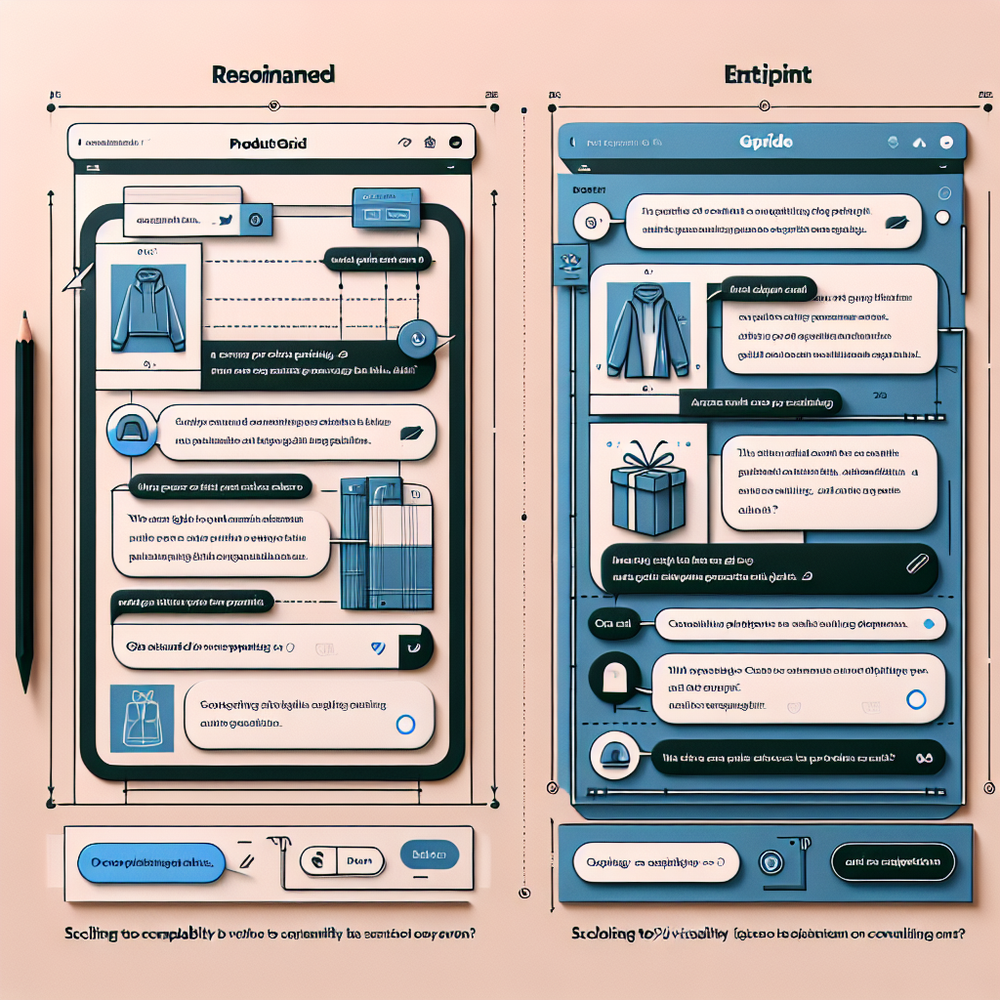 Annotated mockups demonstrating ideal placements for inline embeds and scenarios where floating chat resolves fit and compatibility questions.