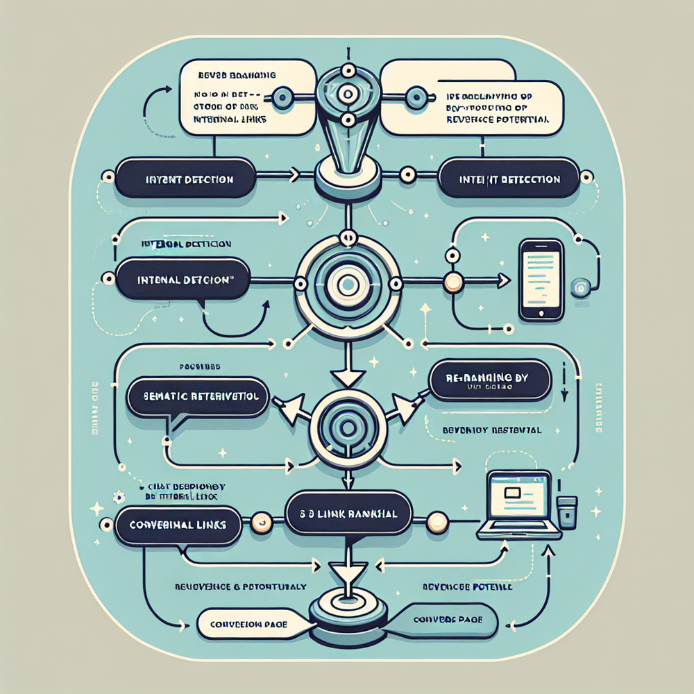 Flowchart showing how chat retrieves and ranks internal links before responding.