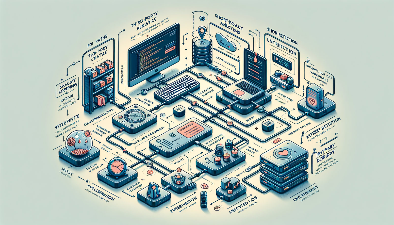 Diagram contrasting unsafe data sprawl with a first‑party, redacted agentic commerce flow.