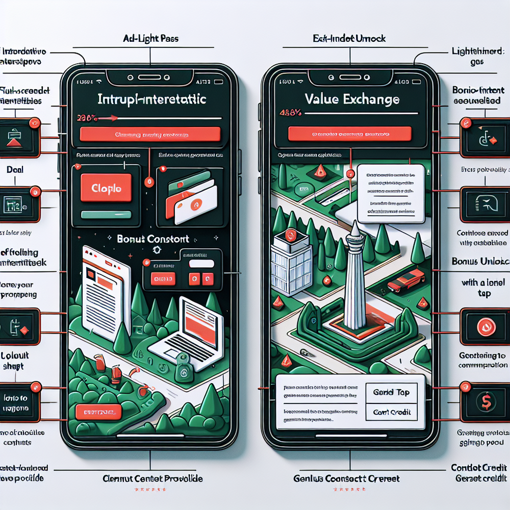 Diagram contrasting intrusive pop-ups with embedded, privacy-safe value exchange cards.