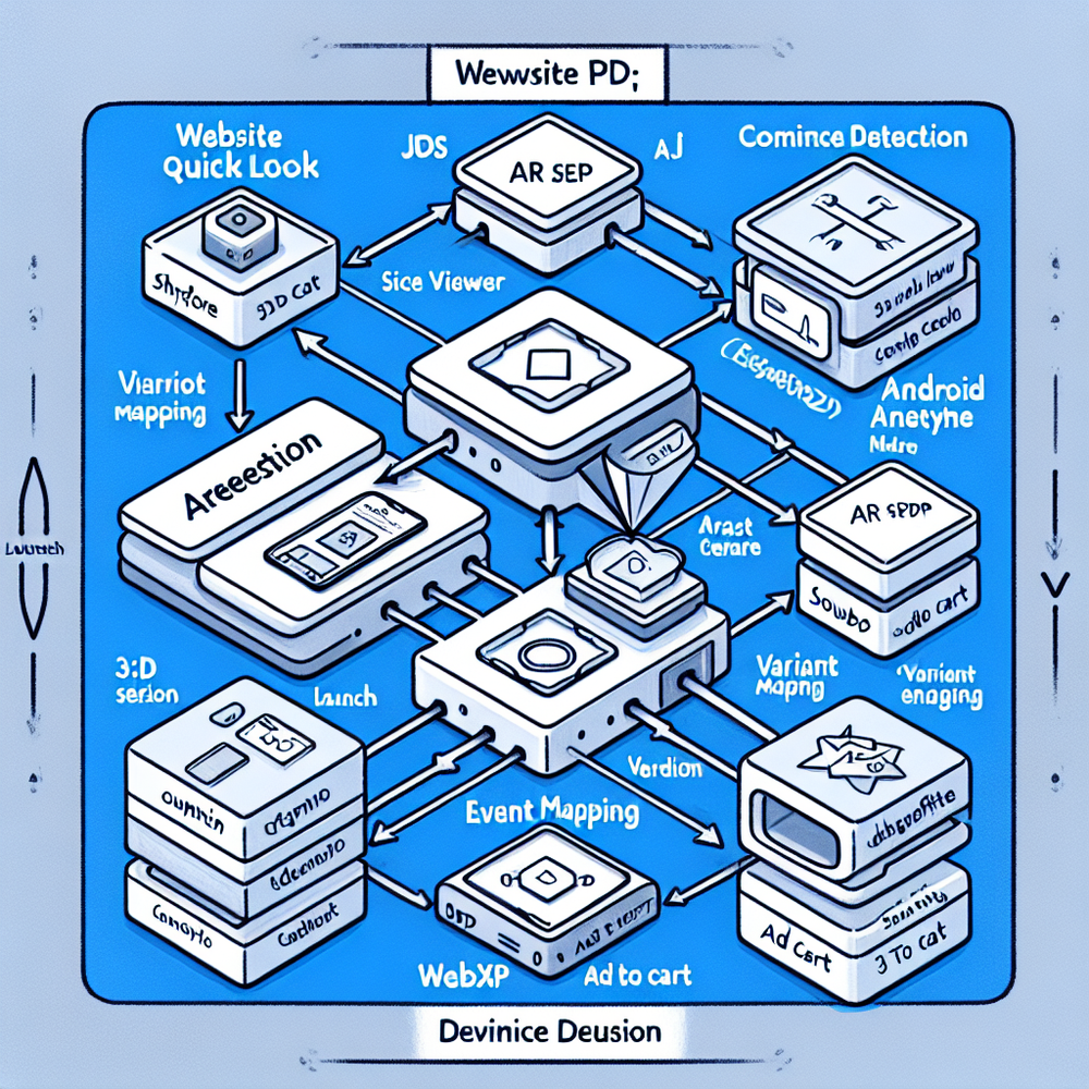 Architecture diagram of Brambles.ai AR integration from PDP to AR session to analytics and cart.