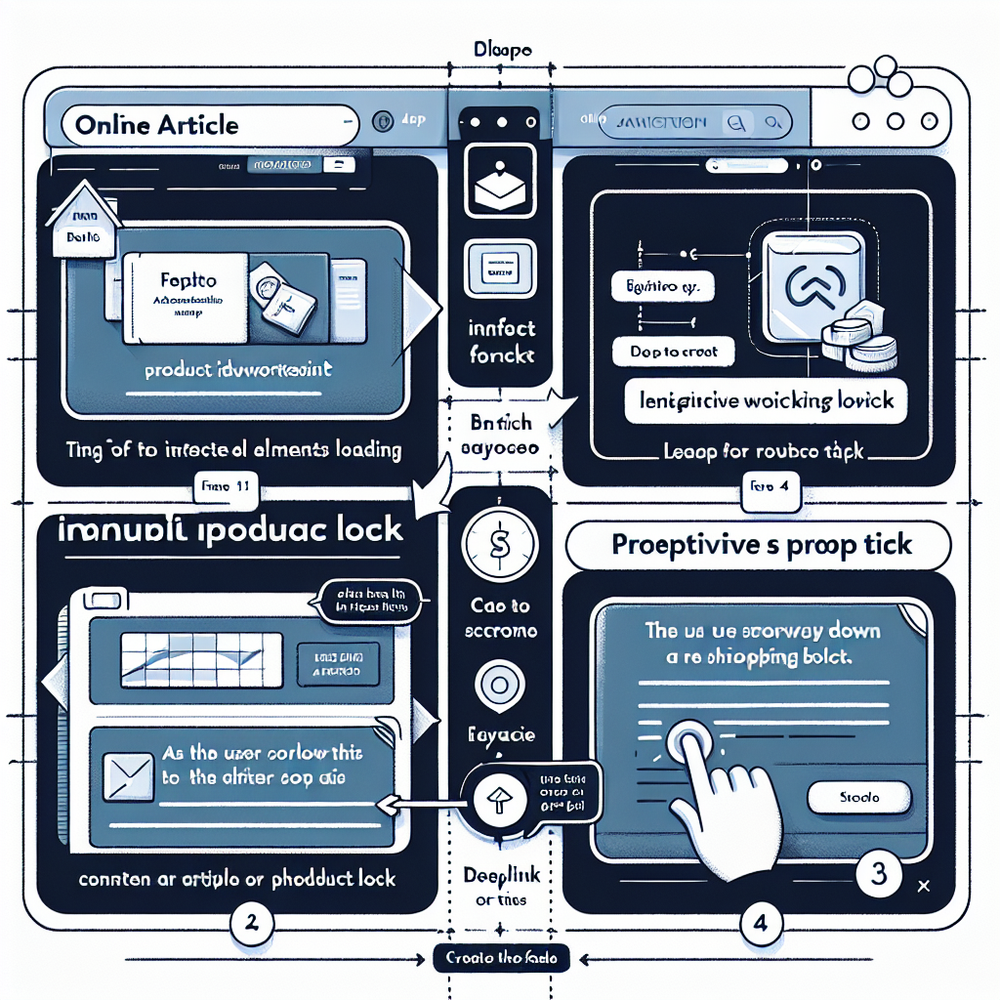 Storyboard of an optimized affiliate UX: inline embed, minimized chat, timed prompt, and deep-link handoff to retailer cart.