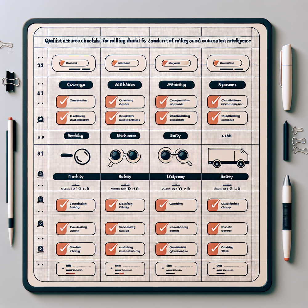 QA checklist board illustrating key content intelligence launch tasks.