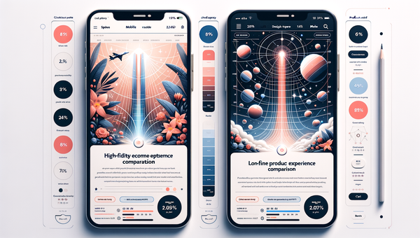 UX comparison of inline product embeds placed after an H2 versus a floating chat bubble on desktop and mobile, with scroll-depth and CTR annotations.