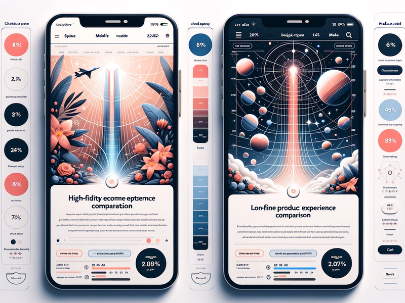UX comparison of inline product embeds placed after an H2 versus a floating chat bubble on desktop and mobile, with scroll-depth and CTR annotations.