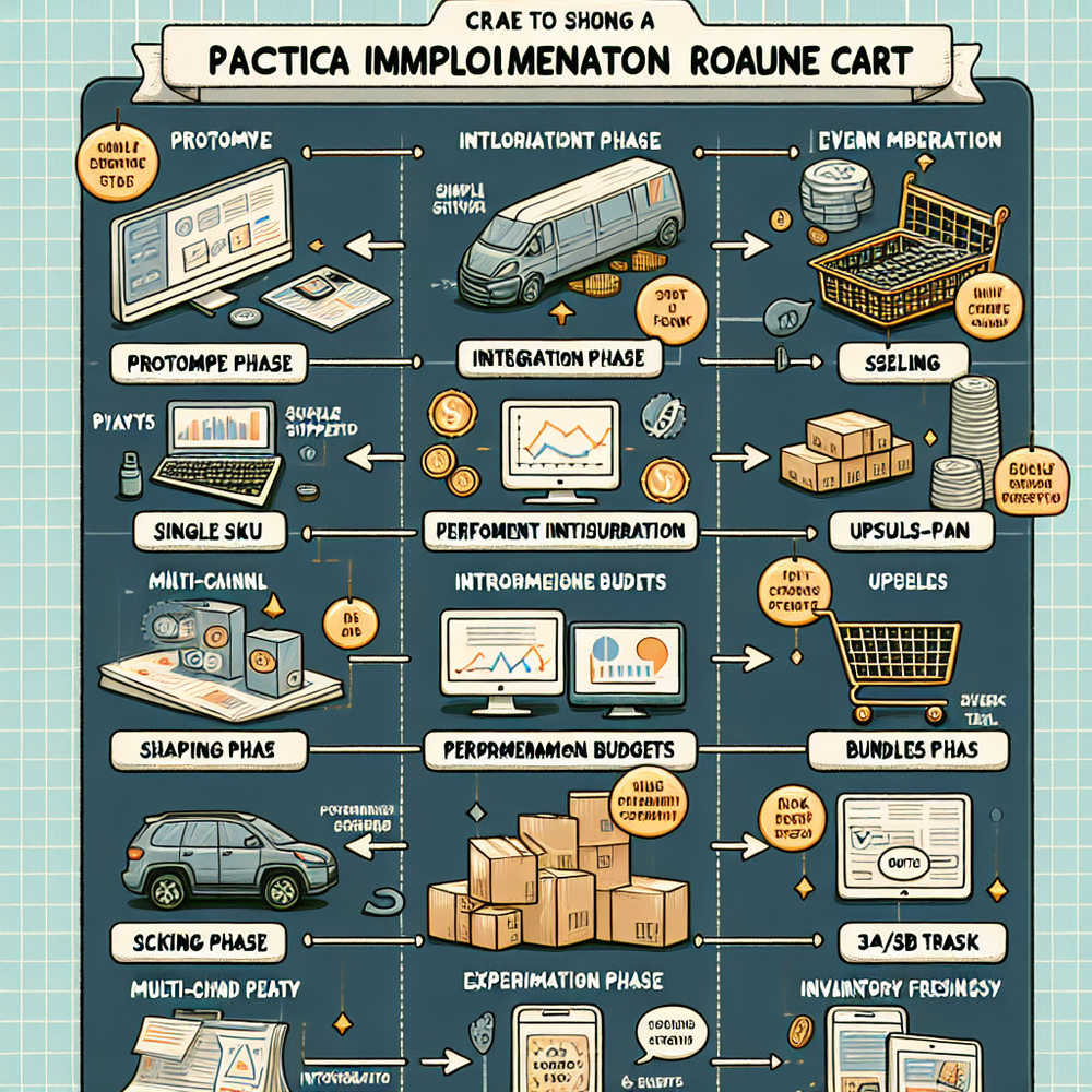 Roadmap visualization for prototyping, integrating, optimizing, and scaling inline carts in chat.