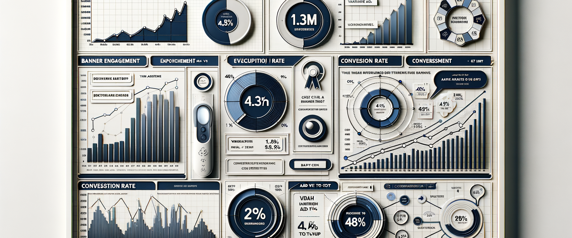 Analytics view comparing banner RPM vs agentic assistant RPM with engagement and conversion funnel.