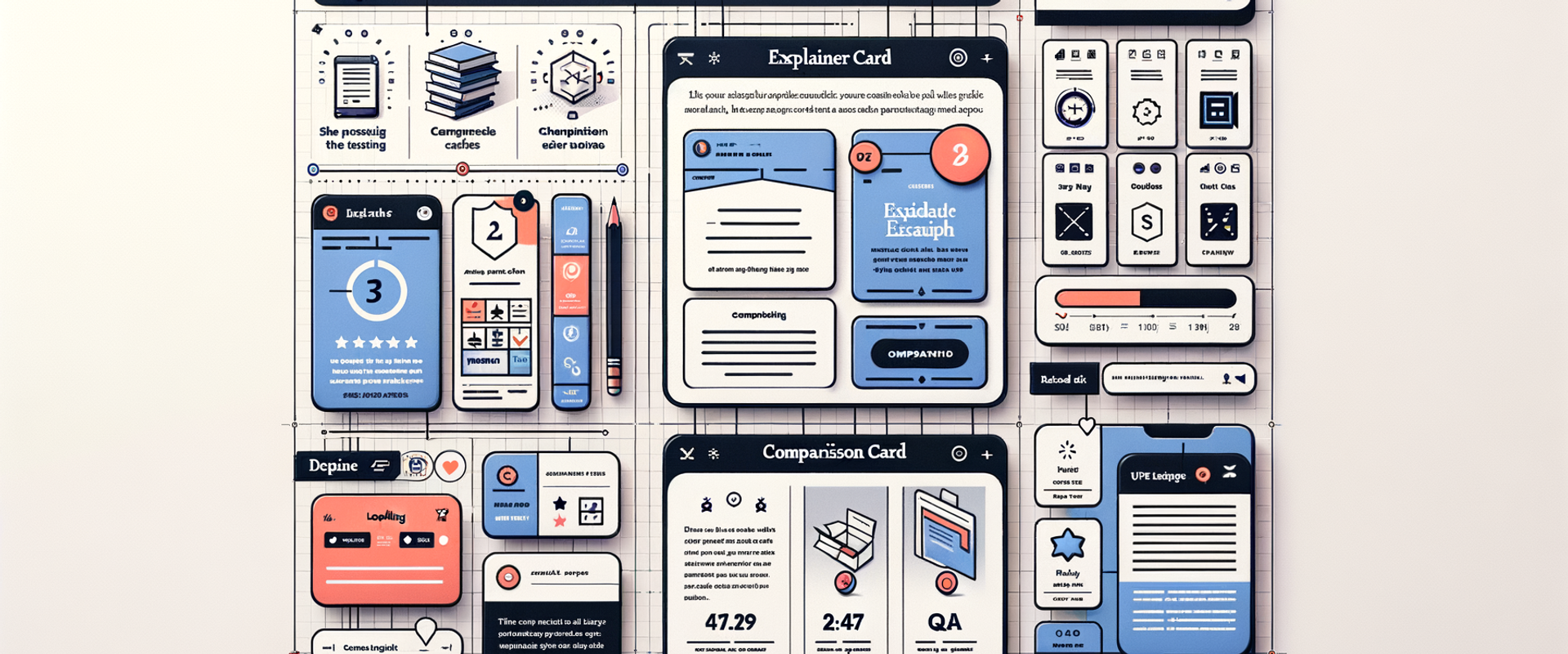 Annotated UX wireframe showing contextual article cards embedded within a long-form article.