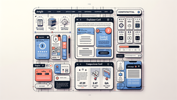 Annotated UX wireframe showing contextual article cards embedded within a long-form article.