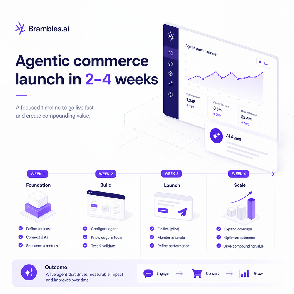 Week-by-week agentic commerce launch timeline (2–4 weeks)