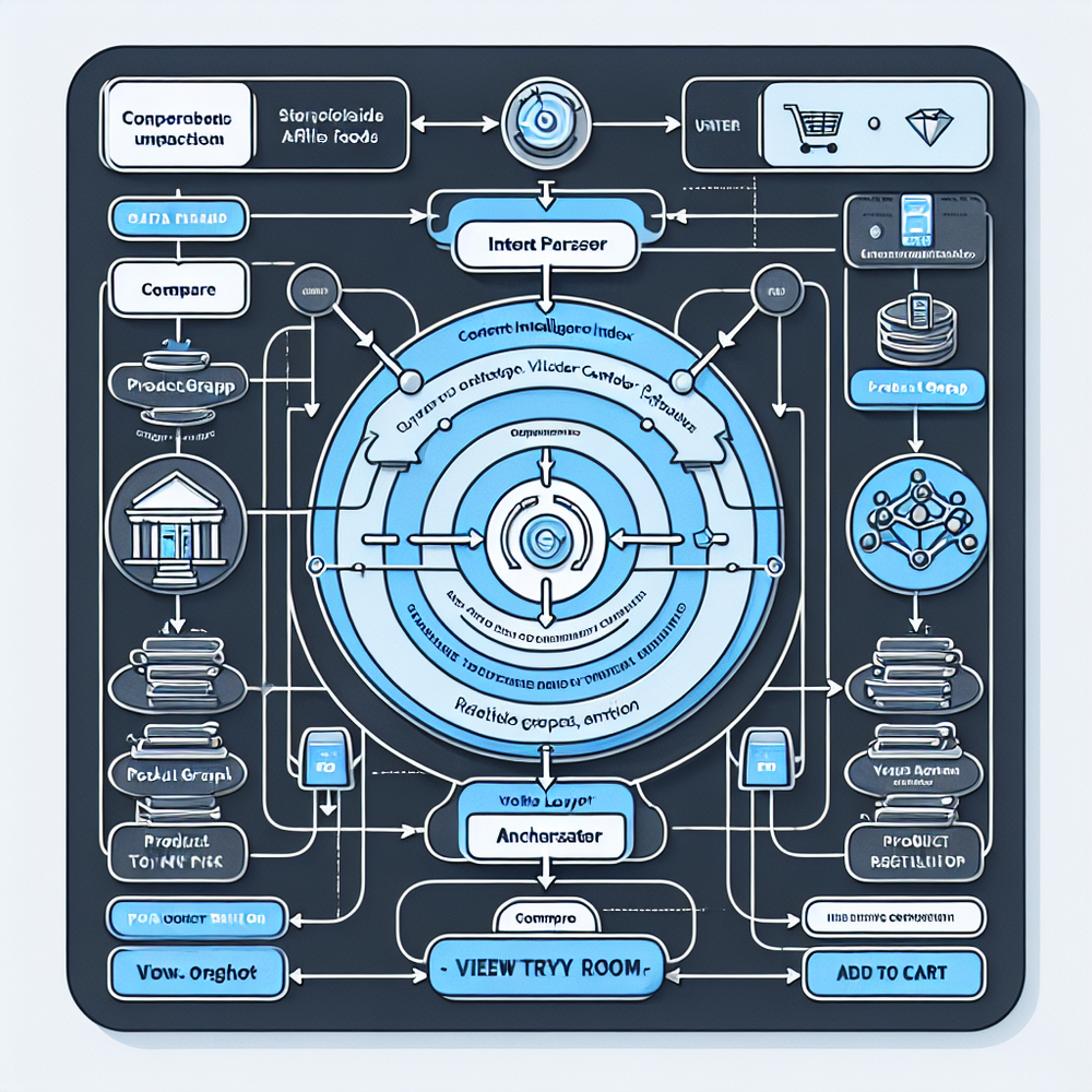 Architecture view of Brambles.ai mapping agentic intent to catalog grounding and purchase actions.