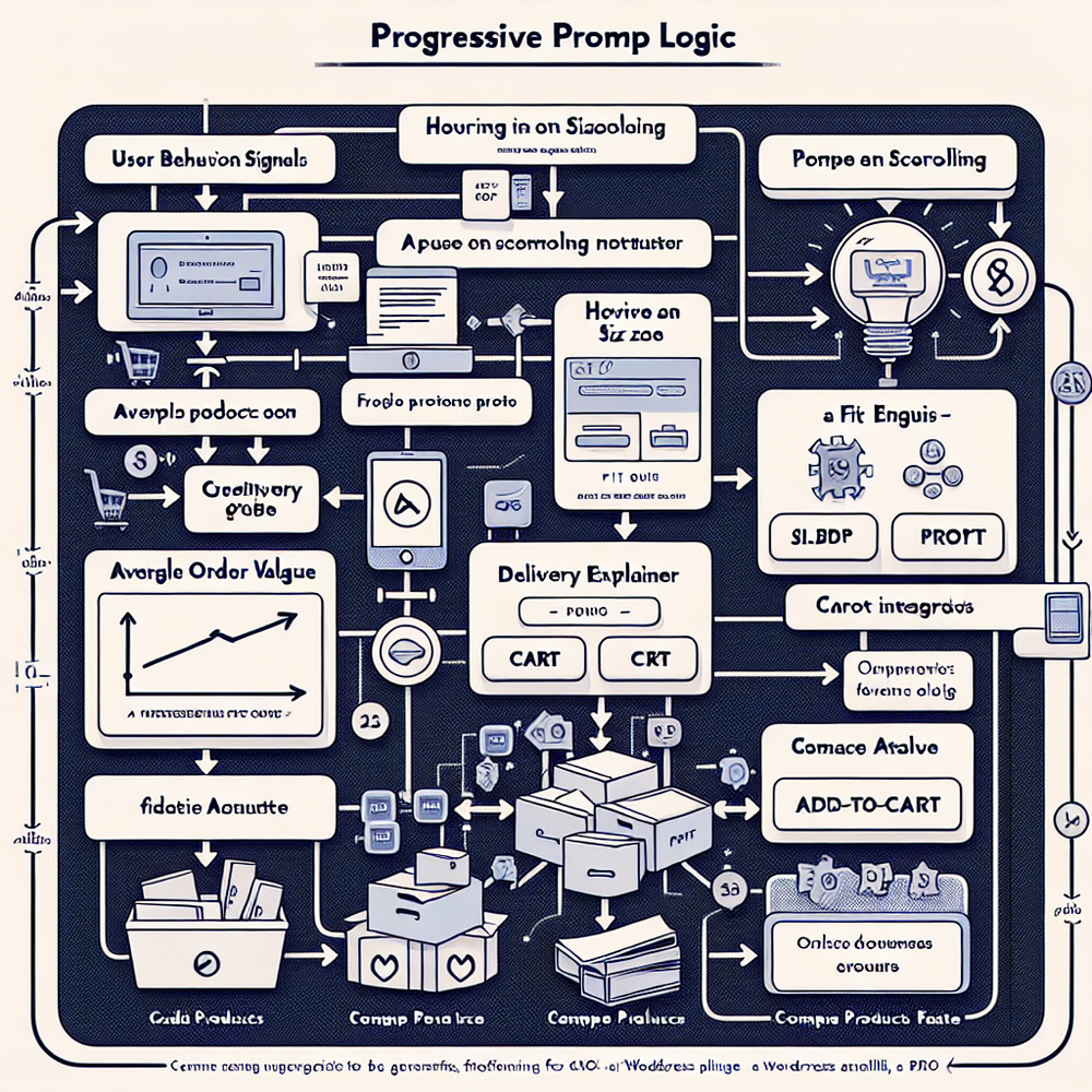 Flow diagram of behavior signals -> decision engine -> prompt variants with Brambles.ai integration points.