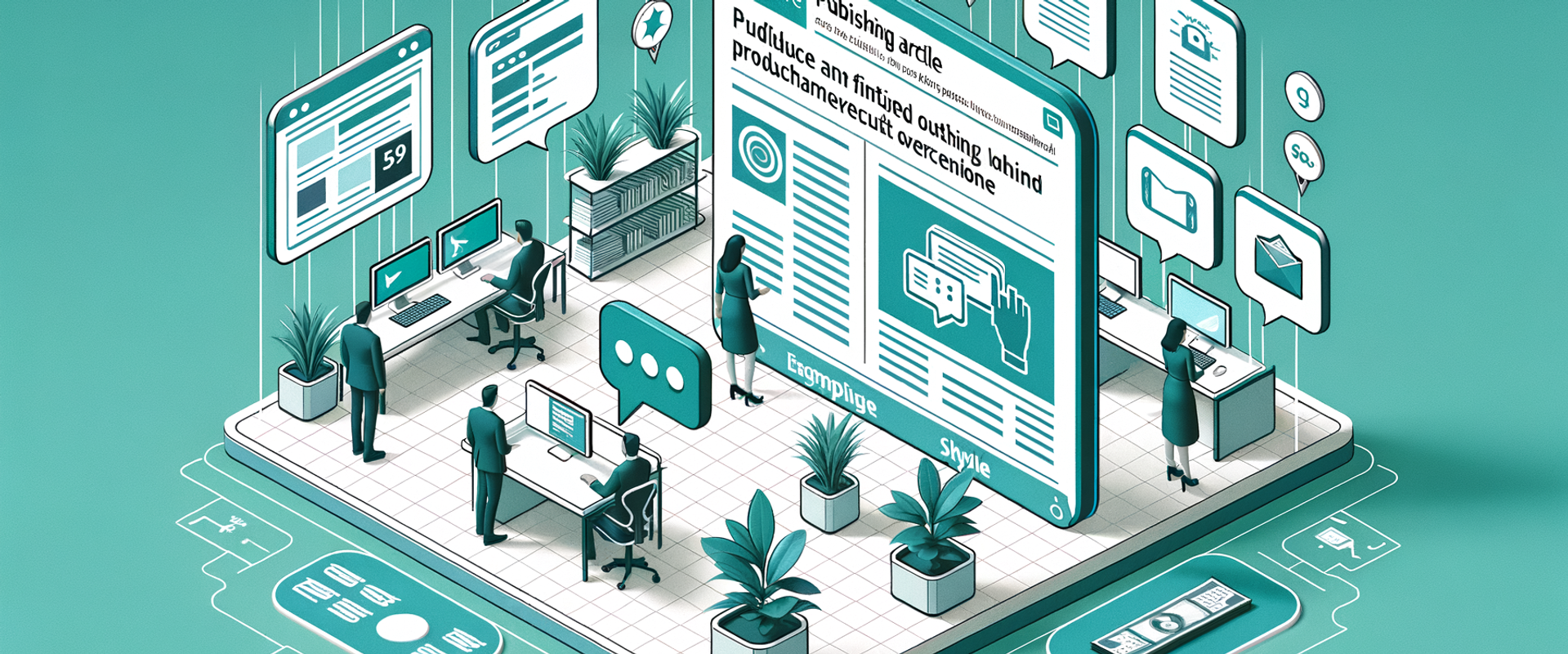 Diagram of a publisher article flowing into a guided shopping chat experience with product cards and checkout handoff.