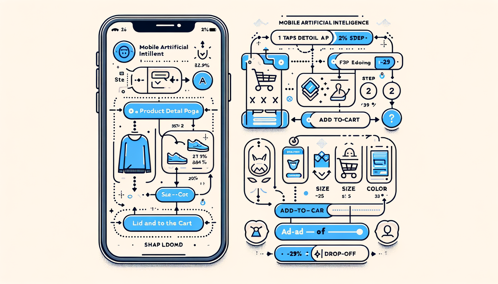 UX comparison: traditional PDP flow vs. in‑chat add to cart with fewer taps and lower drop‑off.
