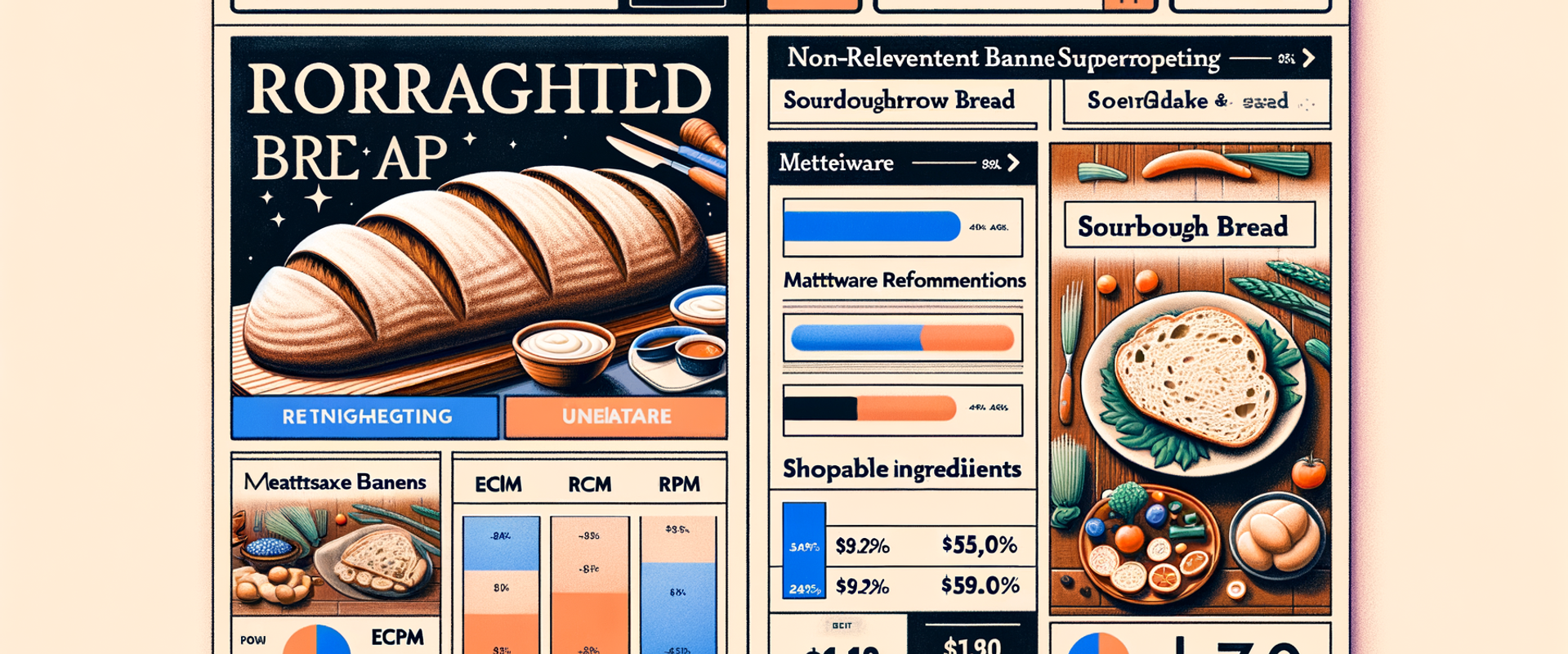 Side-by-side comparison of retargeting clutter versus clean contextual commerce on a recipe page.