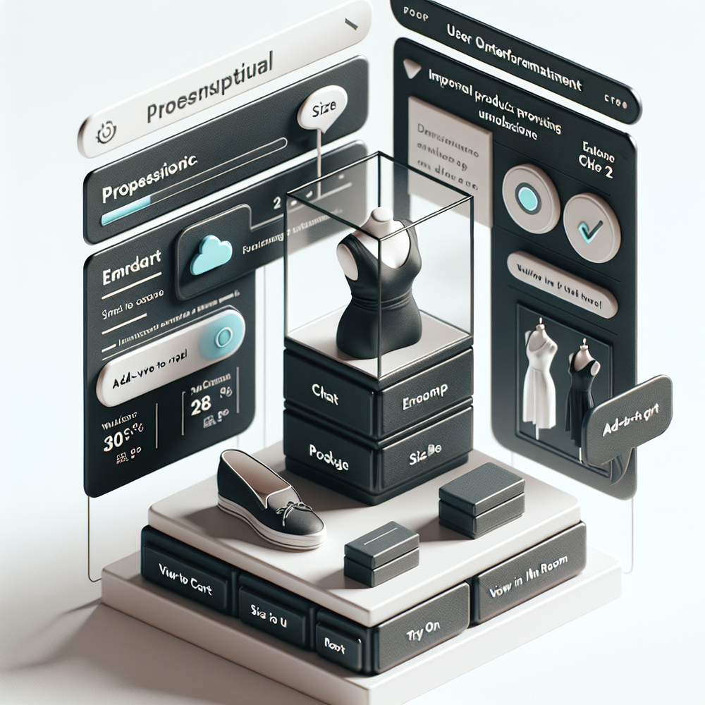 Annotated PDP mockup with AI assistant placement and actions