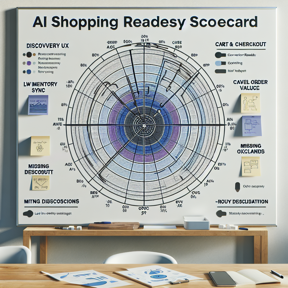 AI shopping readiness scorecard radar chart for brands and publishers
