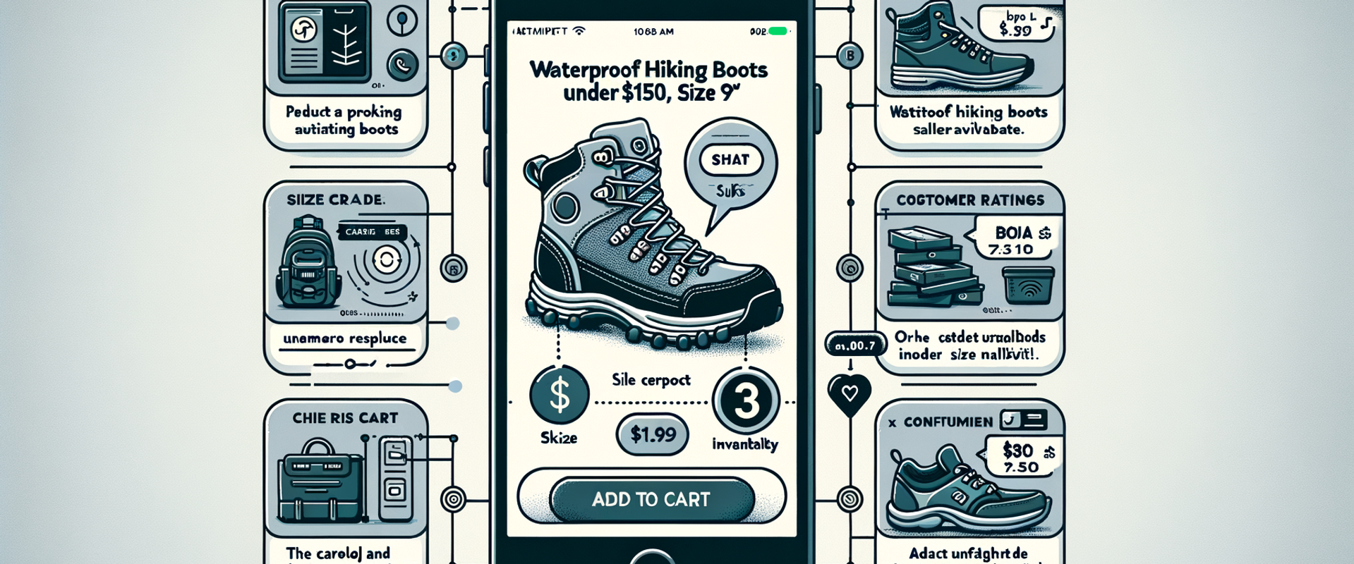 Architecture of AI chat resolving intent and enabling one-tap add to cart.