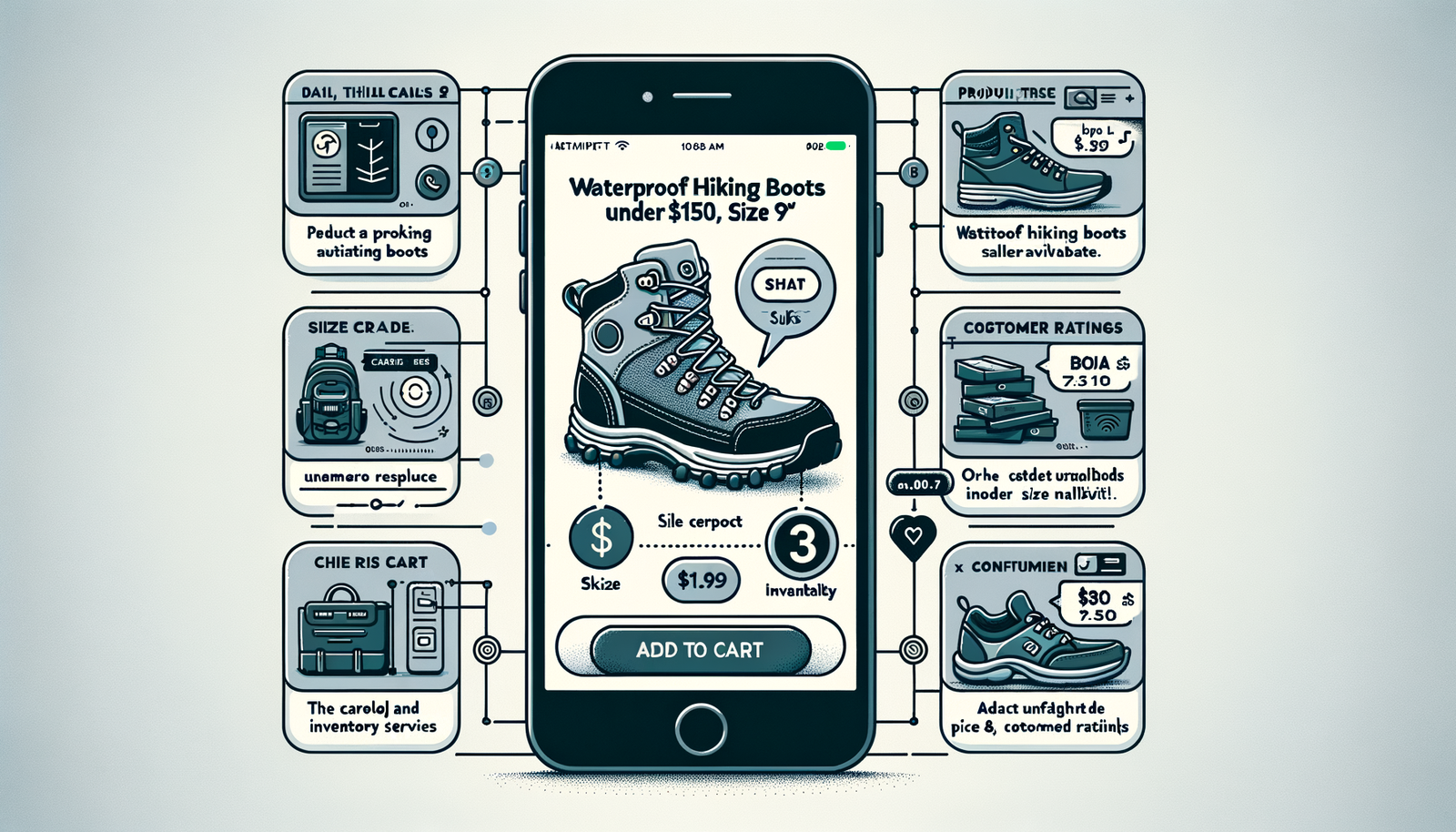 Architecture of AI chat resolving intent and enabling one-tap add to cart.