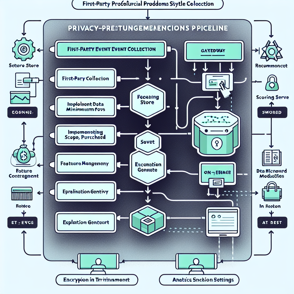 Architecture of a privacy-first, fairness-constrained recommendation pipeline with consent and explainability.