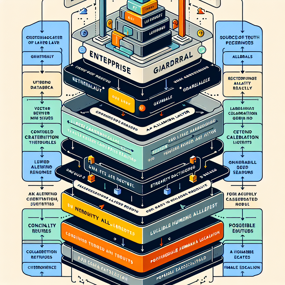 Architecture diagram showing grounding, allowed catalogs, and confidence gating guardrails in sequence.