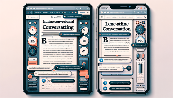Side-by-side visualization of a generic banner CTA vs an inline conversational CTA with annotated engagement metrics.
