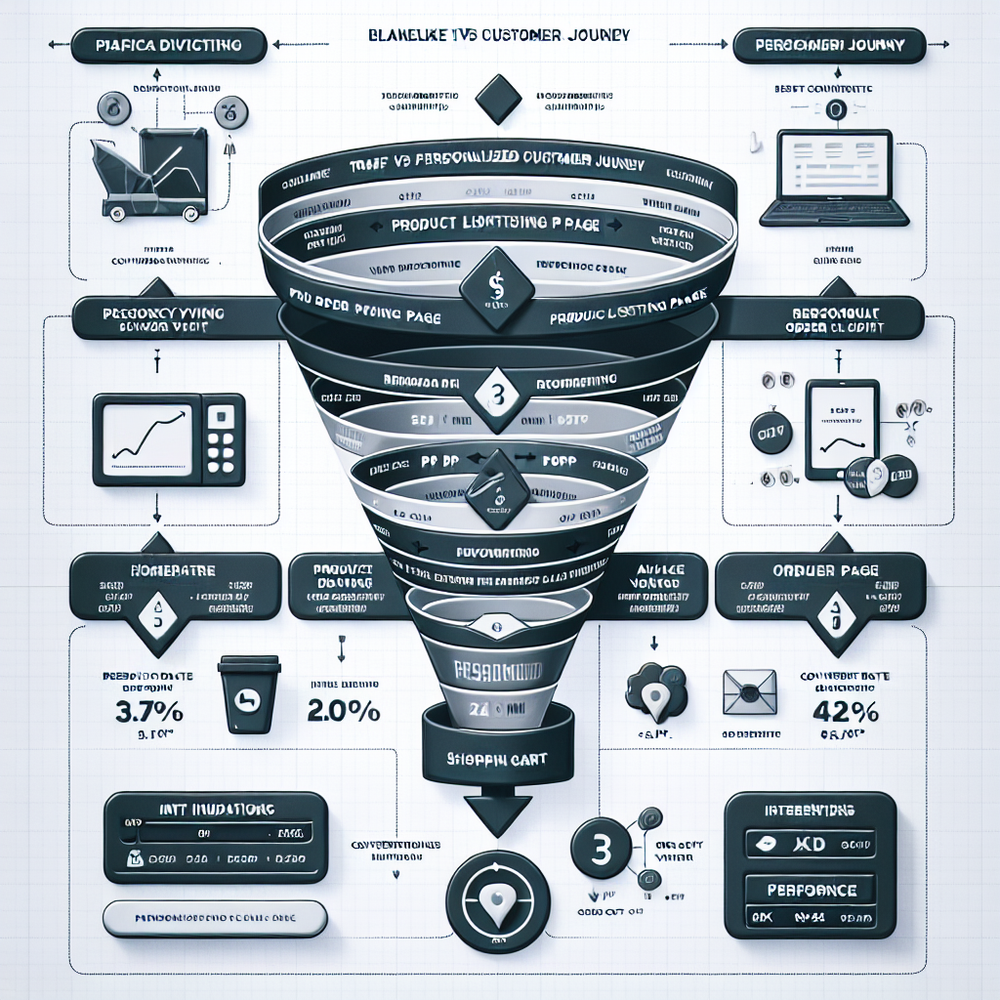 Diagram comparing baseline vs. personalized ecommerce funnel with key intent signals and metrics.