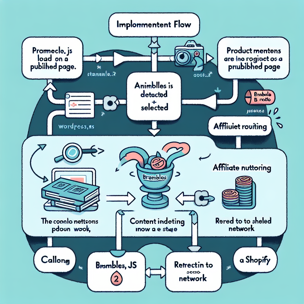 Implementation flow: script load, indexing, routing decision, and redirect with WordPress/Shopify callouts.