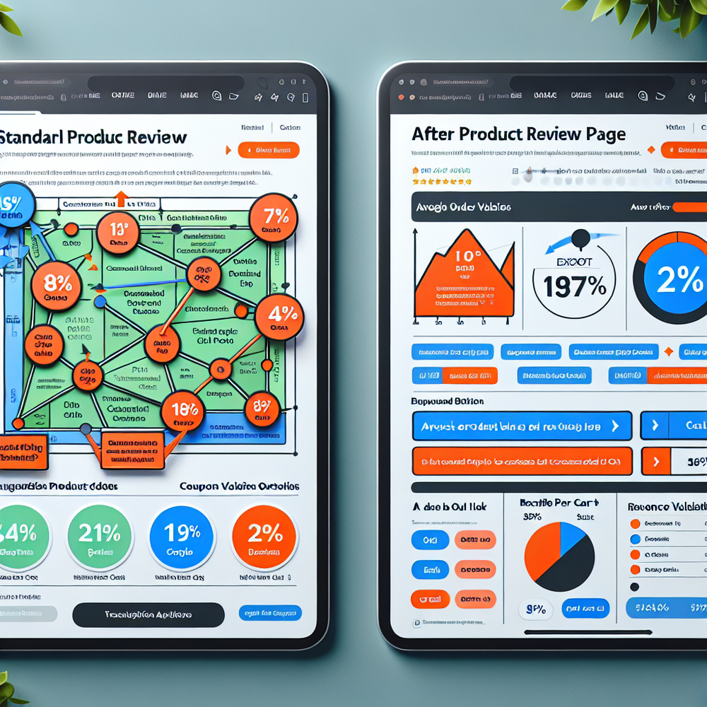 Before-and-after heatmap of an affiliate review page showing improved engagement and conversion when conversational chat is enabled.