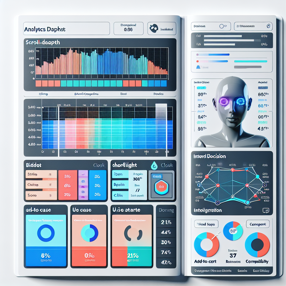 Analytics comparison showing low engagement on a static table versus higher add-to-cart and faster decisions with an AI assistant.