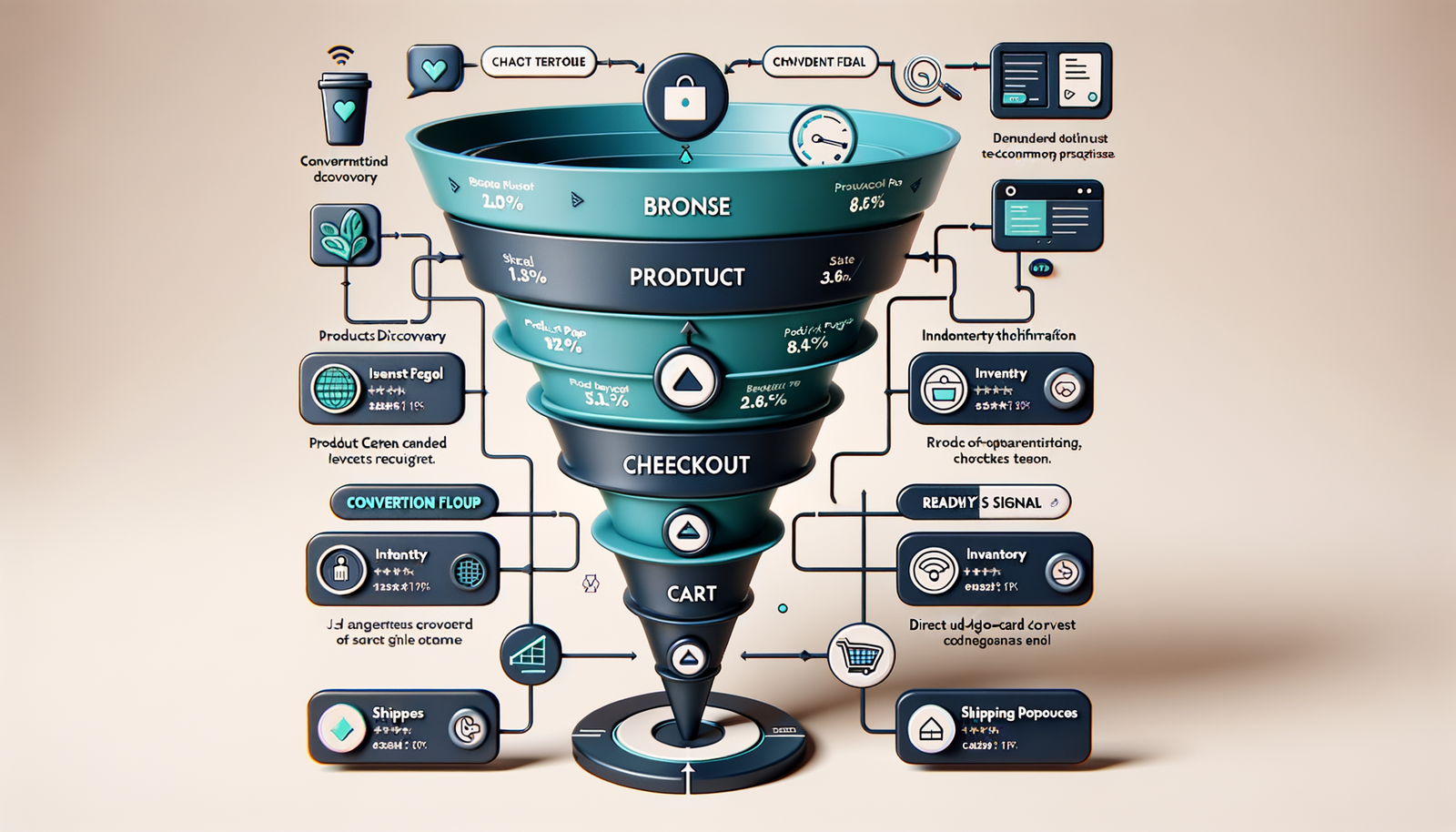 Diagram comparing traditional funnel vs agentic readiness-driven flow with signal checks.