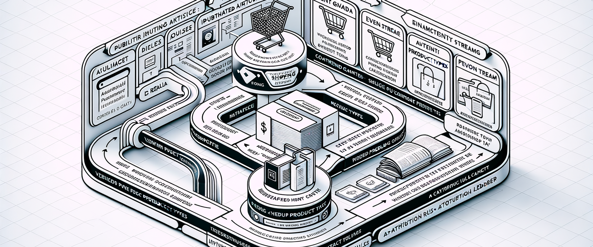 Architecture diagram of agentic shopping linking publisher context, consent, and a synchronized retailer cart.