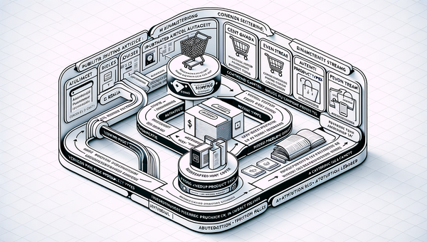 Architecture diagram of agentic shopping linking publisher context, consent, and a synchronized retailer cart.