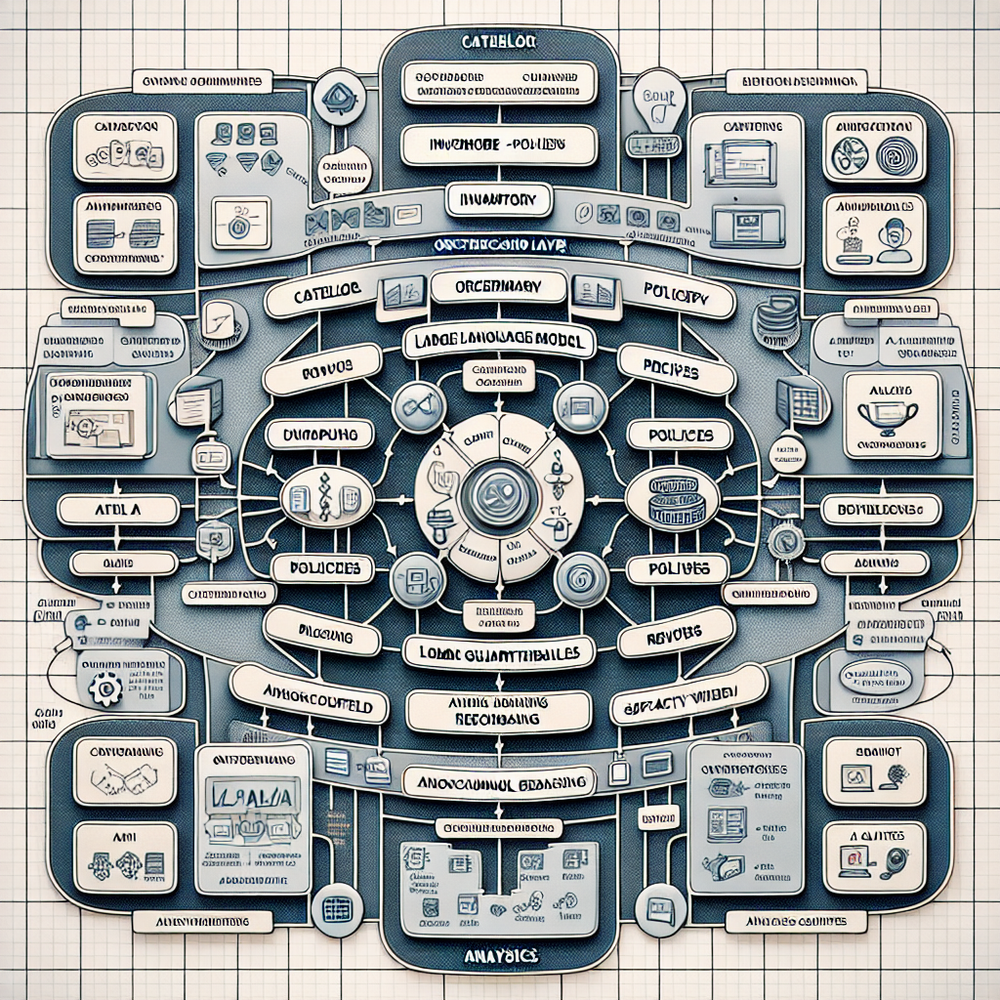 Architecture diagram of a grounded AI shopping assistant
